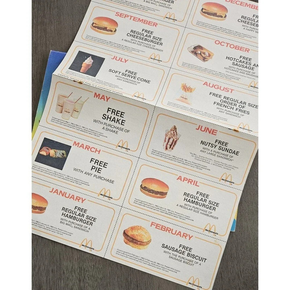 VTG USA 1982 Ronald McDonald Coloring Calendar World Map And Coupons Gag Gift - Picture 6 of 8